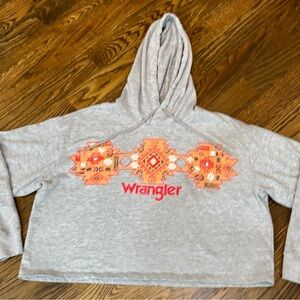 Wrangler Retro Gray Hoodie with Orange Pattern size XL